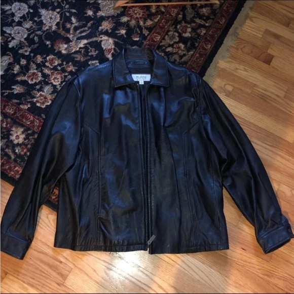 Wilson’s Leather vintage men’s black biker jacket XL - Picture 1 of 8